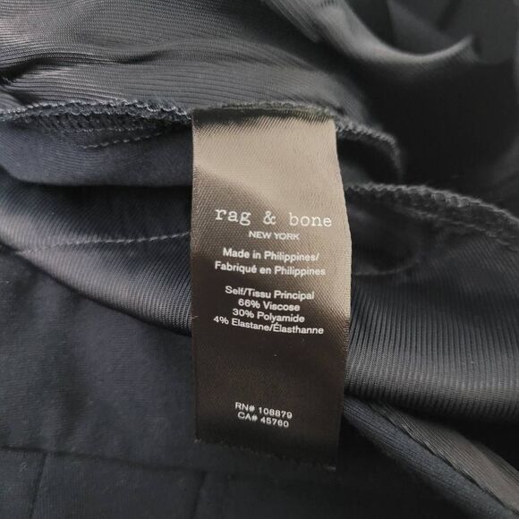 Rag‎ & Bone Irina Ponte Knit Trouser Pants Sz XL Navy Wide Leg High Rise Pleated - Picture 6 of 10